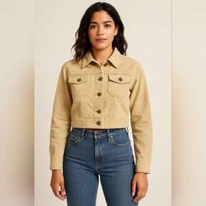 Old Navy Corduroy Crop Khaki  Jacket sz S